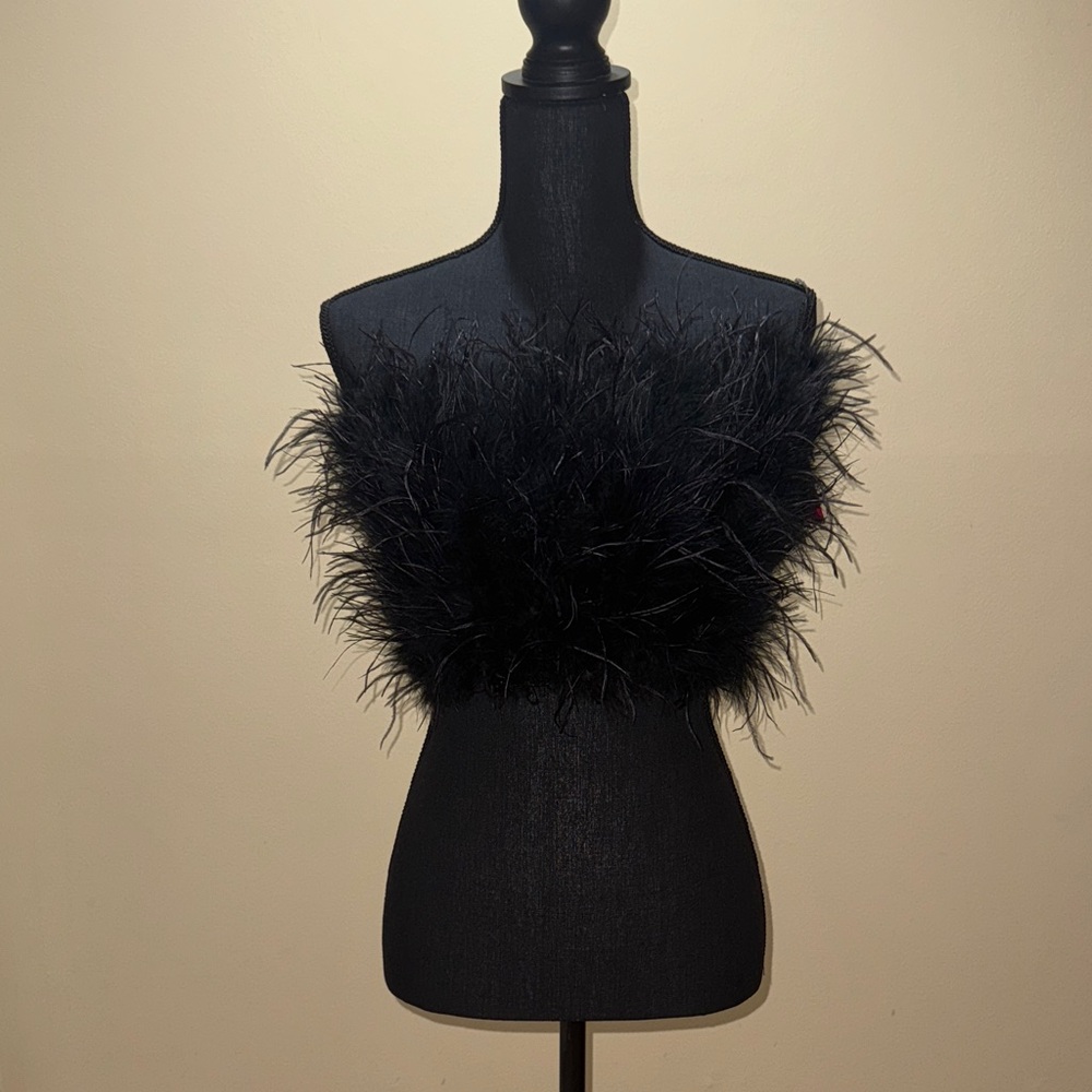 Buddy Love Black Feathered Top